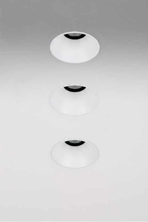 Pack of 3 round Ø6.8 cm trimless recessed LED downlights in aluminum Luisiana