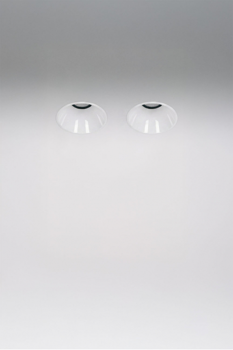 Pack of 2 round Ø3.6 cm trimless recessed LED downlights for outdoor use in aluminum Luisiana