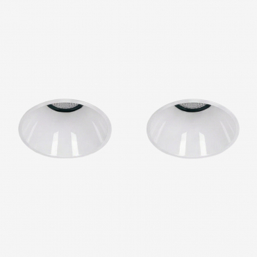 Pack Of 2 Round Ø3.6 Cm Trimless Recessed Led Downlights For Outdoor Use In Aluminum Luisiana White & Warm White 2700k & 3 W & 38o - Sklum