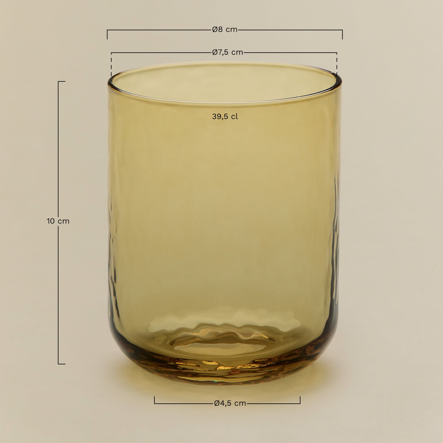 Pack of 4 39.5 cl glasses in Leomie glass, MEASURES