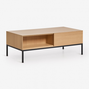Rectangular Coffee Table 120x60 Cm In Mdf And Bromley Oak Veneer Brown Oak - Sklum