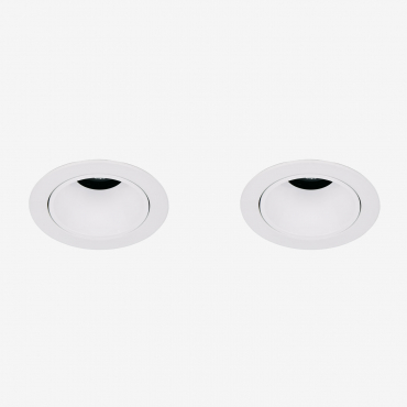 Pack Of 2 Recessed Led Downlights With Round Frames Ø5 Cm In Luisiana Aluminum White & Warm White 2700k & 3 W & 19o - Sklum