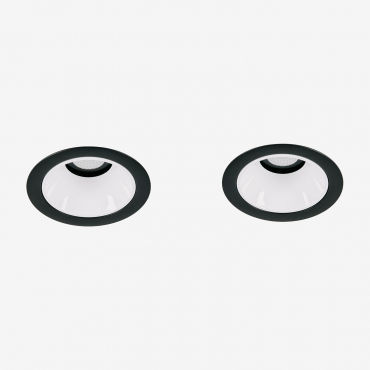 Pack Of 2 Recessed Led Downlights With Round Ø7 Cm Aluminum Frames Luisiana Black - White & Cool White 4000k & 6 W & 38o - Sklum