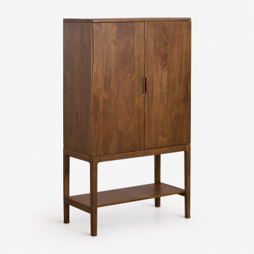Tall Sideboard 90x45 Cm In Kenscoff Mango Wood Dark Handle Wood - Sklum