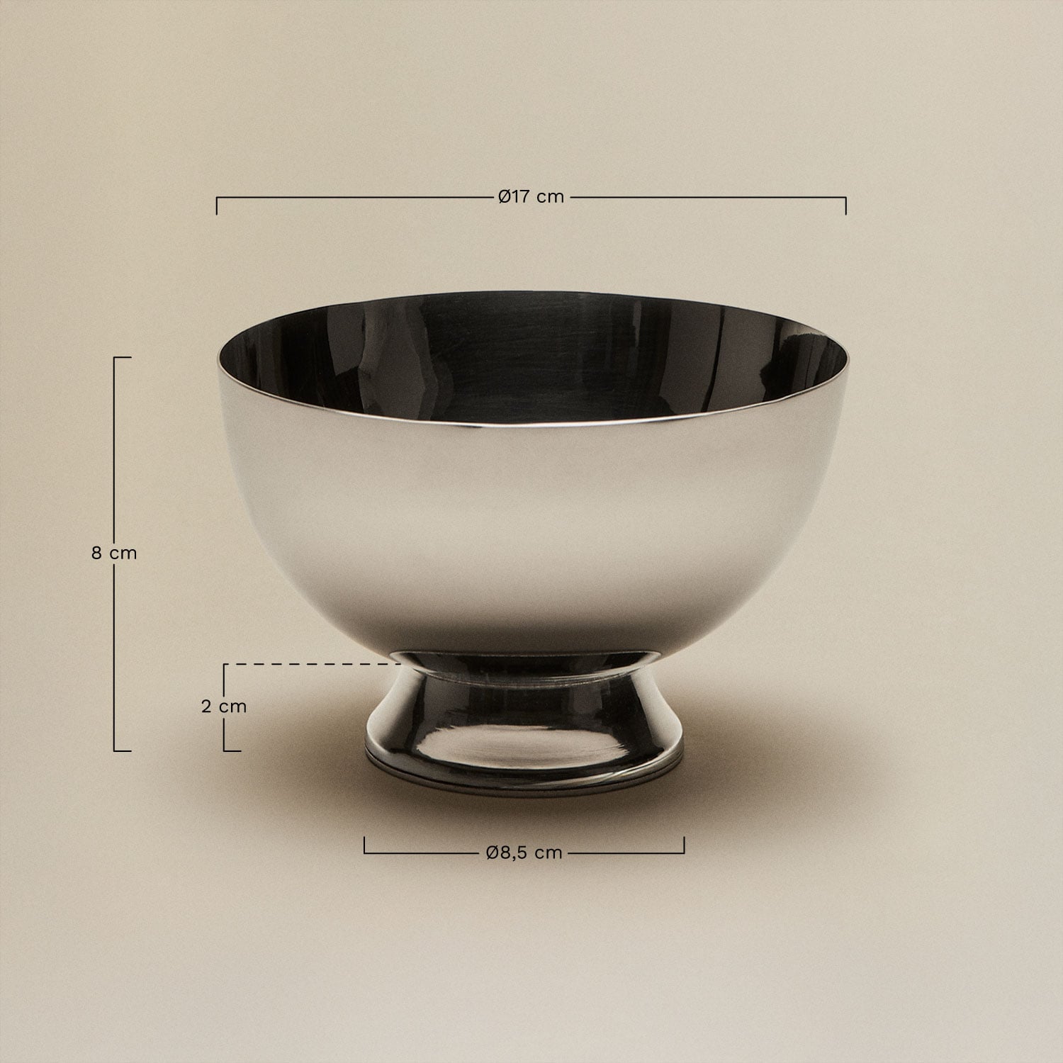 Ladispoli stainless steel bowl, MEASURES