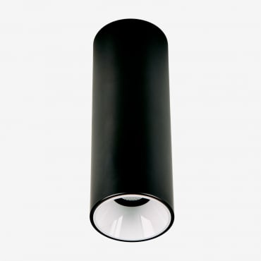 Round Ø5.7 Cm Surface-mounted Led Ceiling Light For Outdoor Use In Aluminum Luisiana Black - White & White 3000k & 8 W & 23o - Sklum