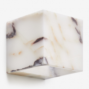 Leonessa Led Wall Lamp In Marble White Marble Calacatta - Sklum