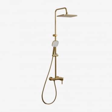 Almudena Aluminum Shower Column Matt Gold - Sklum