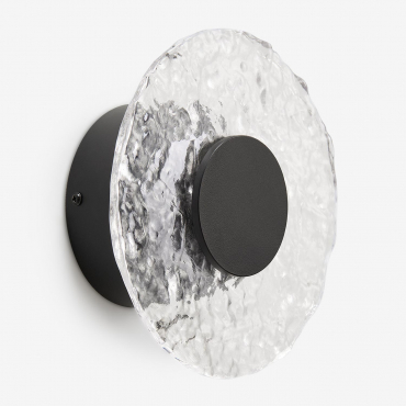 Lorenzo Ø20 Cm Led Wall Sconce In Glass And Iron Black - Sklum