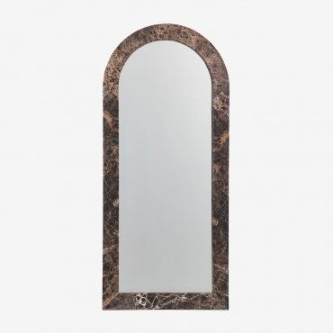 Alune Natural Stone Wall Mirror Brown Marble Emperador & 80 X 180 Cm - Sklum