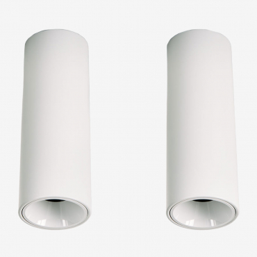 Pack Of 2 Round Surface-mounted Led Ceiling Lights Ø5.7 Cm For Outdoor Use In Aluminum Luisiana White & Cool White 4000k & 6 W & 38o - Sklum
