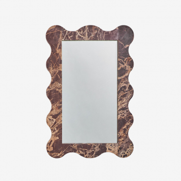 Rectangular Wall Mirror In Bayaibe Marble Red Marble Cherry Gold & 60 X 90 Cm - Sklum