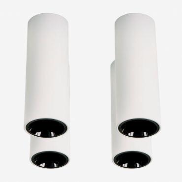 Pack Of 4 Round Surface-mounted Led Ceiling Lights Ø4 Cm For Outdoor Use In Aluminum Luisiana White - Black & Cool White 4000k & 3 W & 38o - Sklum