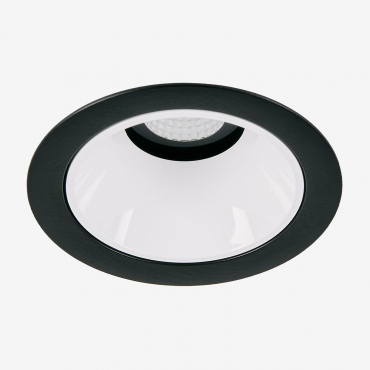 Downlight Led Recessed With Round Frame Ø7 Cm For Outdoor Use In Aluminum Luisiana Black - White & White 3000k & 6 W & 38o - Sklum