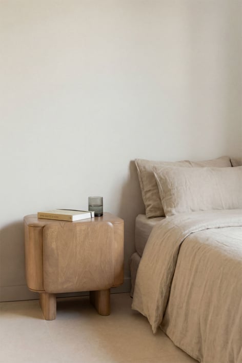 Rectangular nightstand 50x45 cm in mango wood Miller