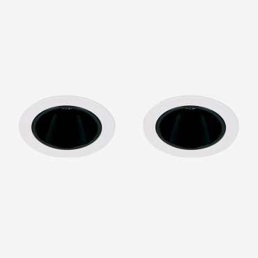 Pack Of 2 Recessed Led Downlights With Round Ø5 Cm Frames For Outdoor Use In Aluminum Luisiana White - Black & White 3000k & 3 W & 19o - Sklum