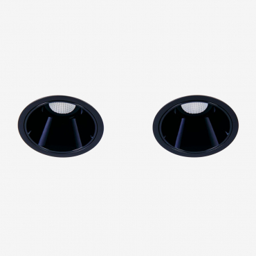 Pack Of 2 Recessed Led Downlights With Round Frames Ø8 Cm For Outdoor Use In Aluminum Luisiana Black & Neutral White 3500k & 10 W & 38o - Sklum