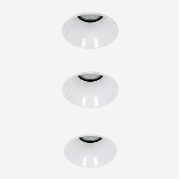 Pack Of 3 Round Ø3.6 Cm Trimless Recessed Led Downlights For Outdoor Use In Aluminum Luisiana White & Cool White 4000k & 3 W & 19o - Sklum