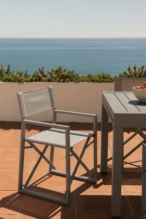 Antoliana steel folding garden director's chair - Moka Brown