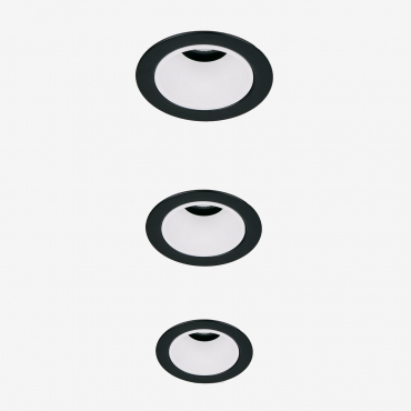 3-pack Of Recessed Led Downlights With Round Frames Ø5 Cm For Outdoor Use In Aluminum Luisiana Black - White & White 3000k & 3 W & 19o - Sklum