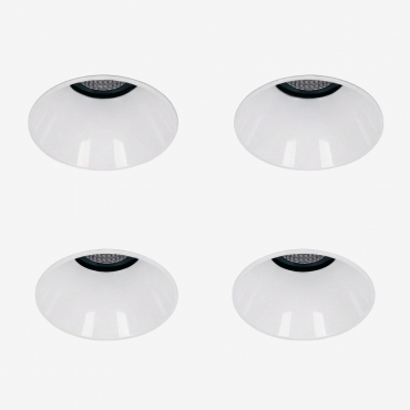 Pack Of 4 Round Ø6.8 Cm Trimless Frameless Recessed Led Downlights For Outdoor Use In Aluminum Luisiana White & Cool White 4000k & 10 W & 38o - Sklum