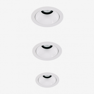 Pack Of 3 Recessed Led Downlights With Round Frames Ø7 Cm For Outdoor Use In Aluminum Luisiana White & Warm White 2700k & 6 W & 38o - Sklum