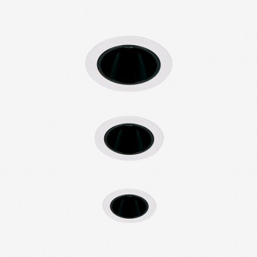Pack Of 3 Recessed Led Downlights With Round Frames Ø7 Cm For Outdoor Use In Aluminum Luisiana White - Black & White 3000k & 8 W & 23o - Sklum