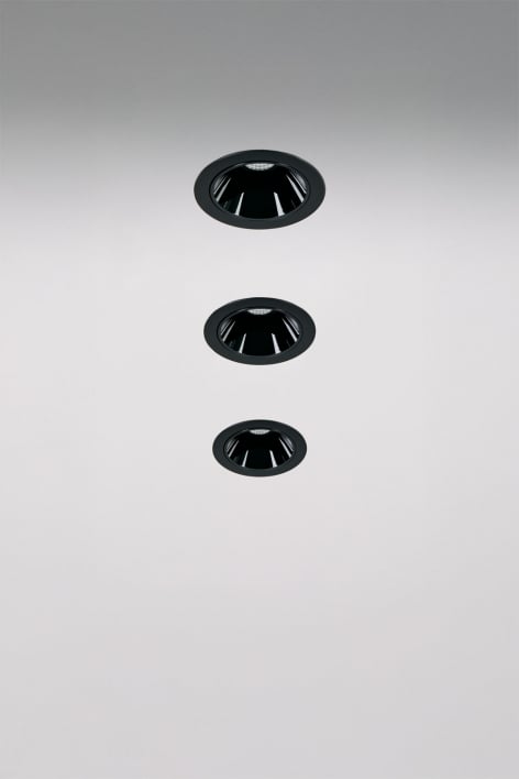 Pack of 3 recessed LED downlights with round frames Ø5 cm in Luisiana aluminum