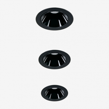 Pack Of 3 Recessed Led Downlights With Round Frames Ø5 Cm In Luisiana Aluminum Black & White 3000k & 3 W & 19o - Sklum
