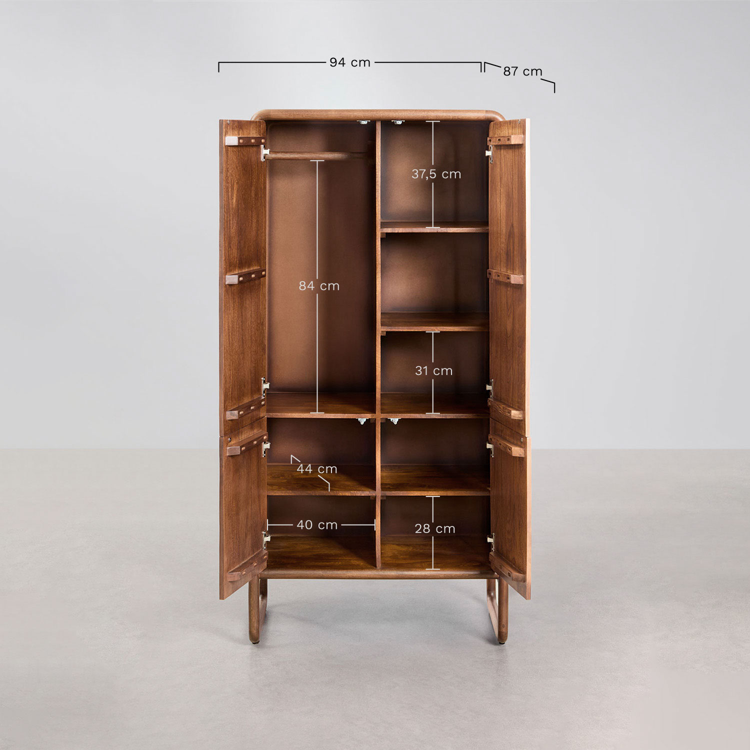 Maupaul mango wood wardrobe, MEASURES