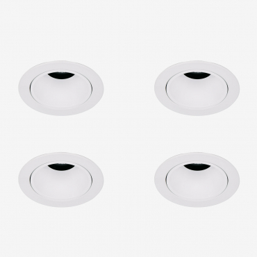 Pack Of 4 Recessed Led Downlights With Round Frames Ø5 Cm For Outdoor Use In Aluminum Luisiana White & Warm White 2700k & 3 W & 38o - Sklum