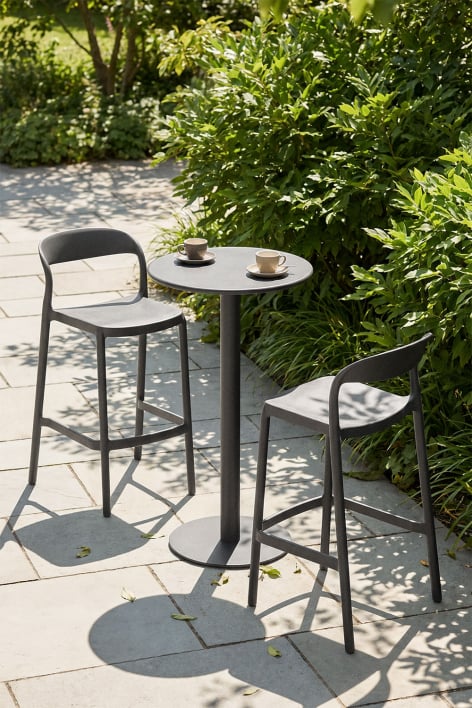 Stackable high garden stool in polypropylene Brenza - Grey Graphite