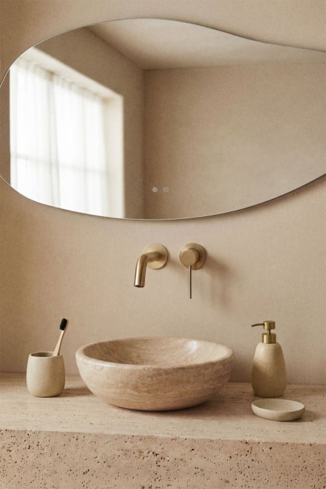 Round washbasin Ø40 cm in Eskel natural stone - Travertine