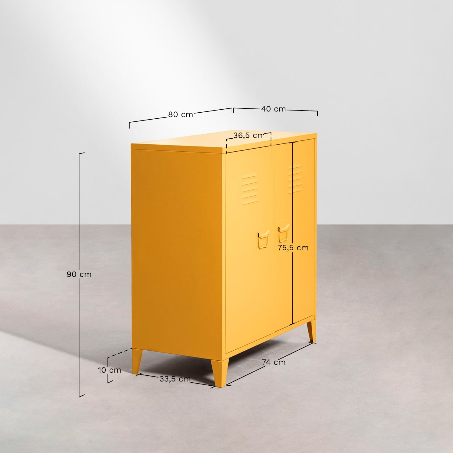 Pohpli 80x40 cm steel 2-door locker sideboard, MEASURES
