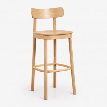 Tall Wooden Stool Taleri Brown Oak & ↑75 Cm - Sklum