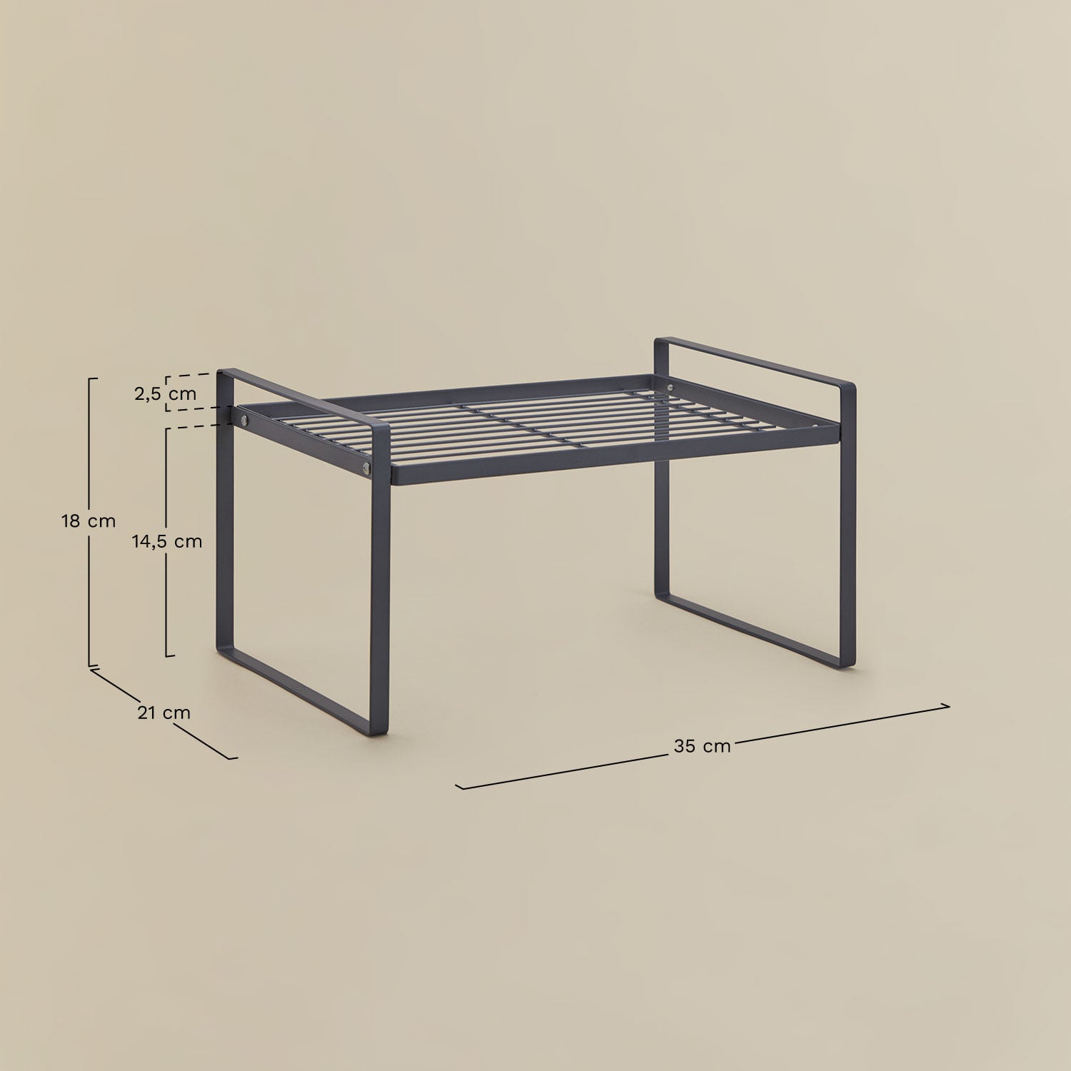 Izarne iron organizer shelf, MEASURES