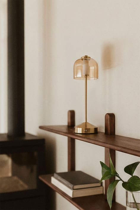 Wireless LED table lamp in iron and glass Ardela
