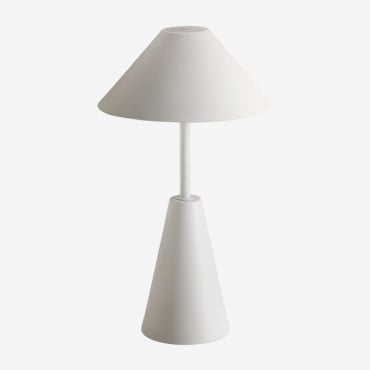 Wireless Led Outdoor Table Lamp In Iron Alexis White - Sklum