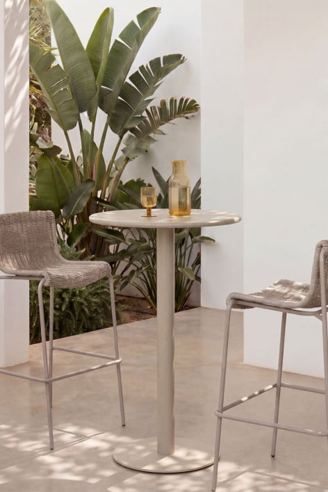 Round high garden table Ø60 cm in Mizzi iron
