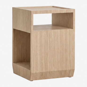Brisbane 35x35 Cm Mdf And Veneer Bedside Table Light Oak Brown - Sklum