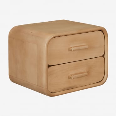 Aylin 40x30 Cm Floating Rectangular Wooden Nightstand Mango Wood - Sklum
