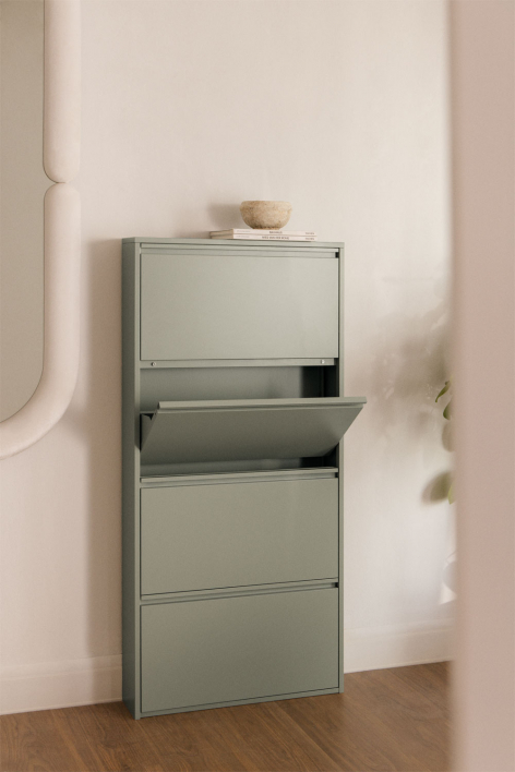 Logan steel shoe cabinet - Laurel Green