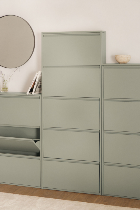 Logan steel shoe cabinet - Laurel Green