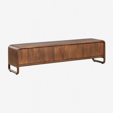 Maupaul Mango Wood Tv Cabinet Dark Handle Wood & 180 X 40 Cm - Sklum