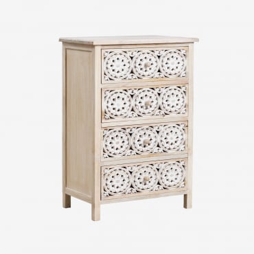 65x40 Cm Chest Of Drawers In Ardel Mango Wood Light Mango Wood - Sklum