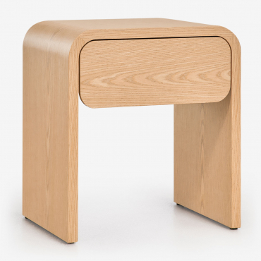 Pack Of 2 Bedside Tables 45x40 Cm In Mdf Rosbel Brown Oak - Sklum