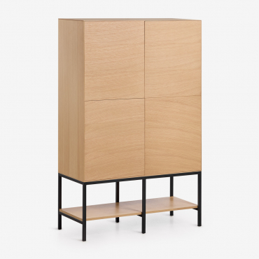 Wardrobe In Mdf And Oak Veneer Bromley Brown Oak - Sklum