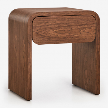 Rectangular Side Table 45x40 Cm In Rosbel Mdf Brown Chestnut - Sklum