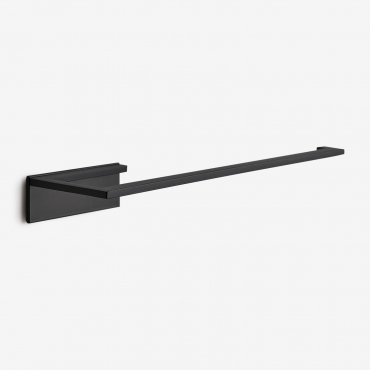 Wall-mounted Adhesive Towel Rack With 30 Cm Bar For Bathroom In Stainless Steel Jalter Matt Black - Sklum