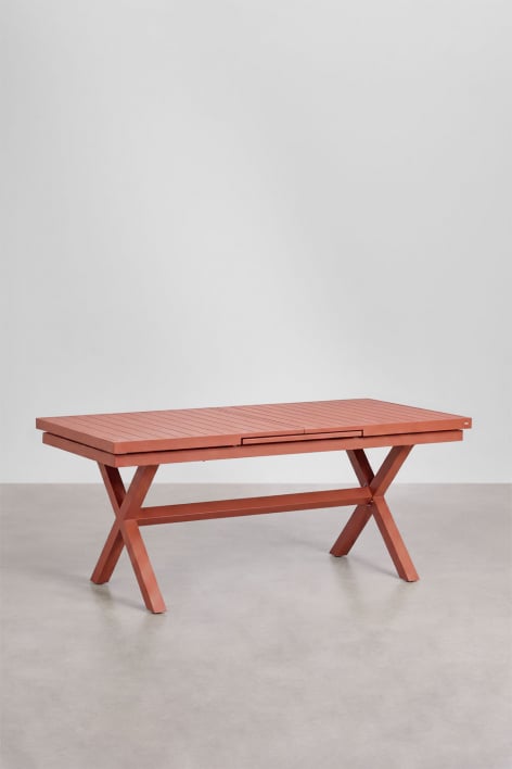 Rectangular extendable dining table in aluminum Karena
